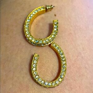 ❤️ Elegant Hoop Rhinestone Earrings  (OS)
